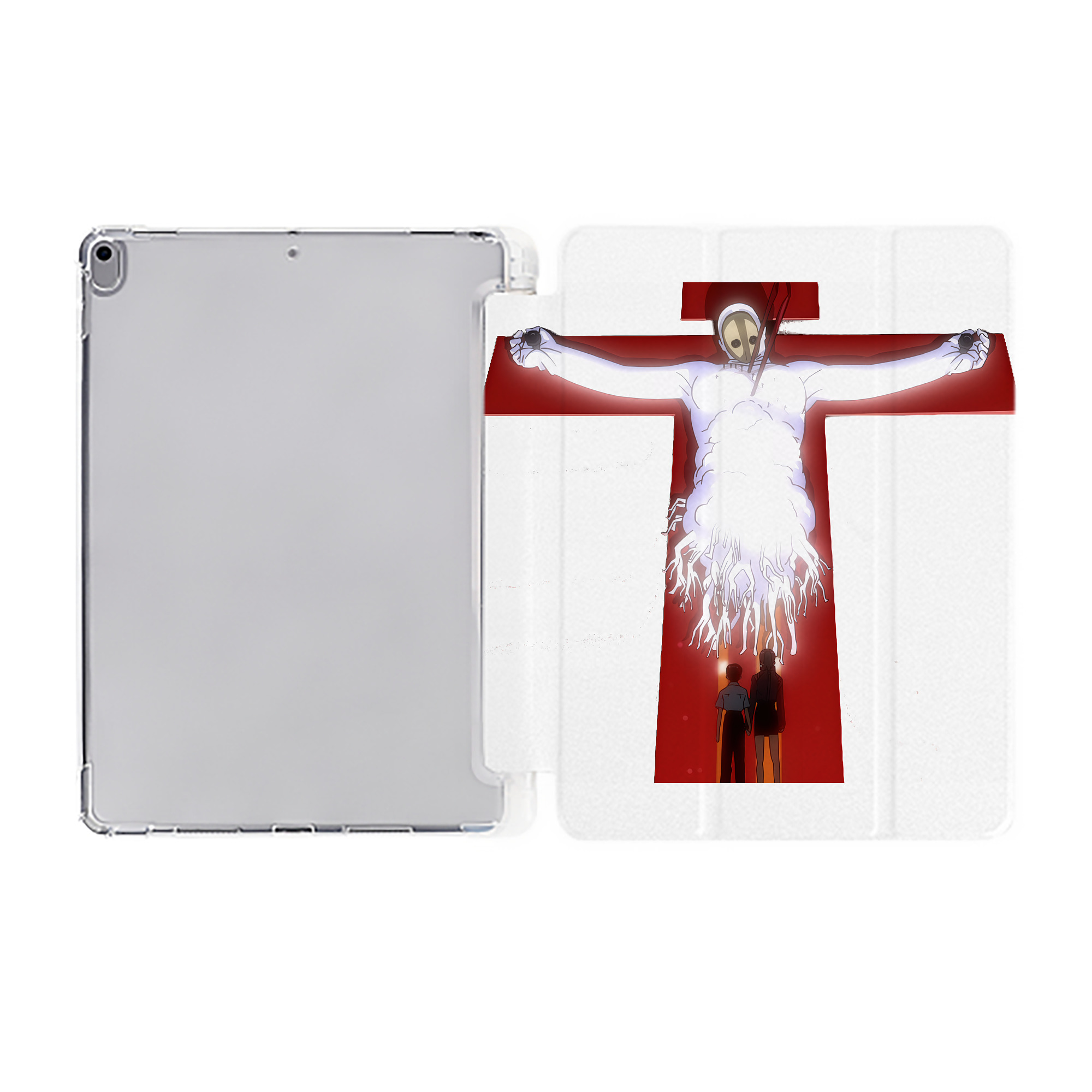 （画像用） EVA 新世紀エヴァンゲリオン IPad ケース ペン収納付き 三つ折りスタンド PUレザー×シリコン 対応機種9.5/10.5/10.9インチ